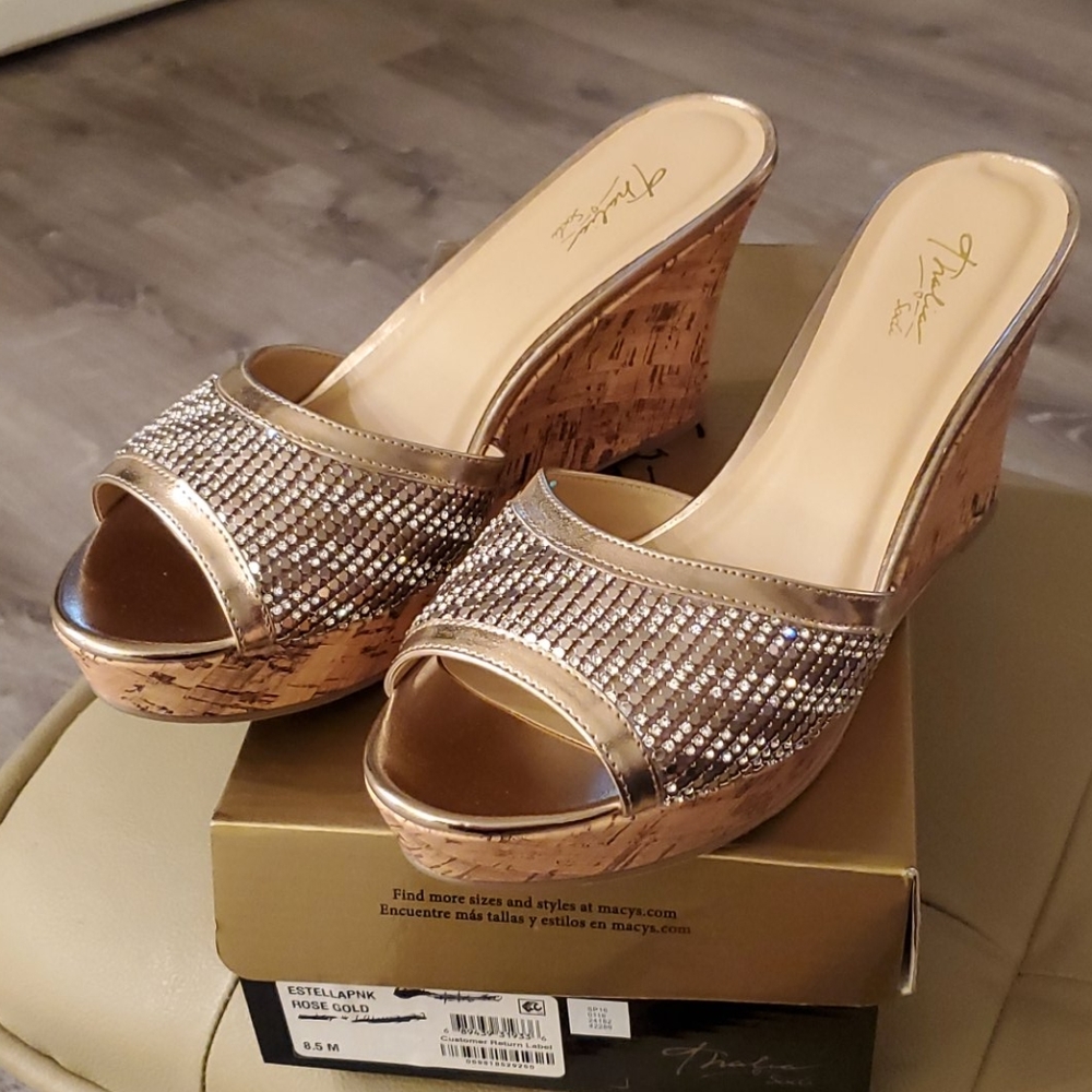 Thalia Sodi Estella PNK Rose Gold Sandals